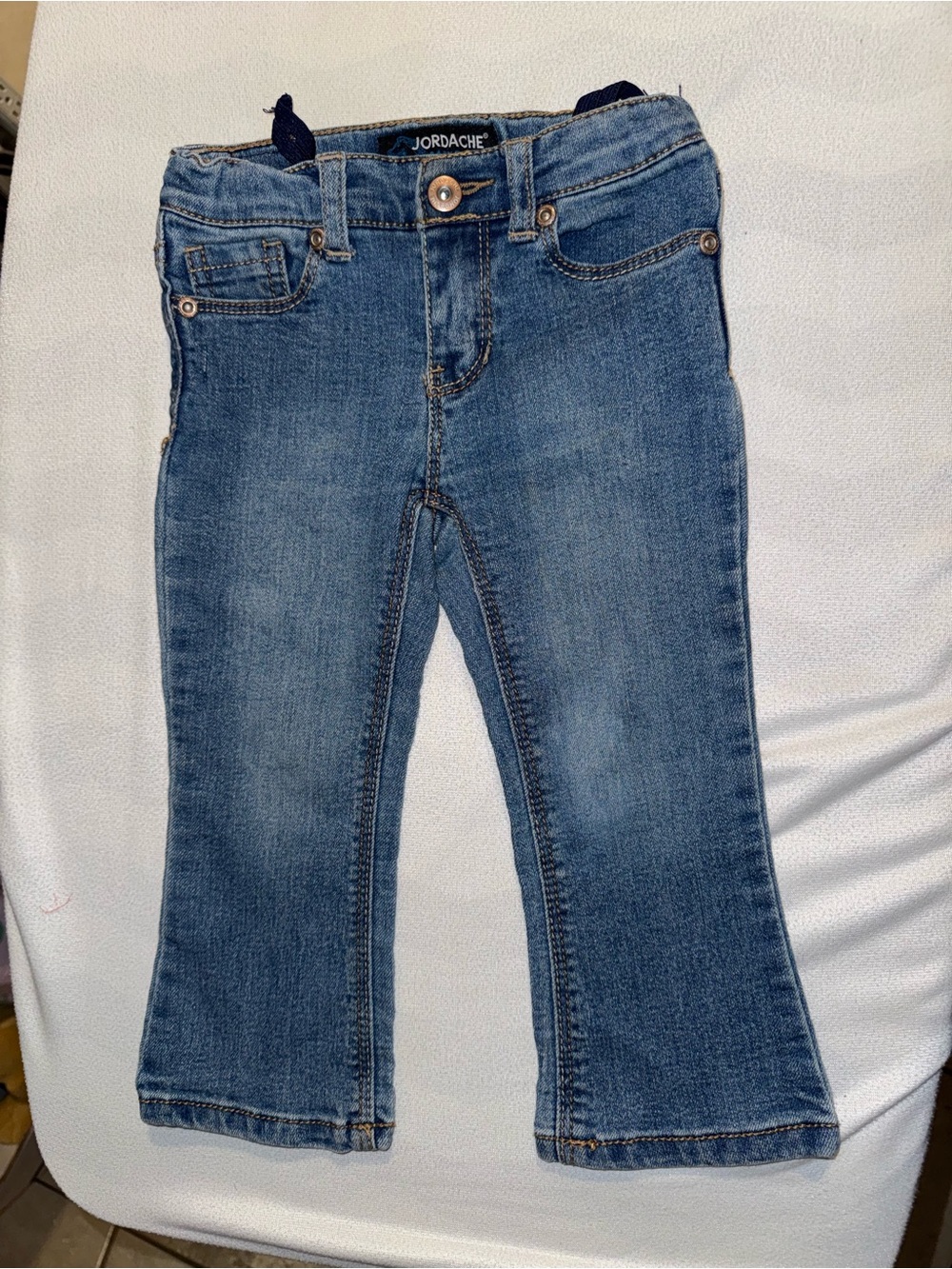 Jordache Girls' Medium Blue Denim Jeans - Classic Five-Pocket